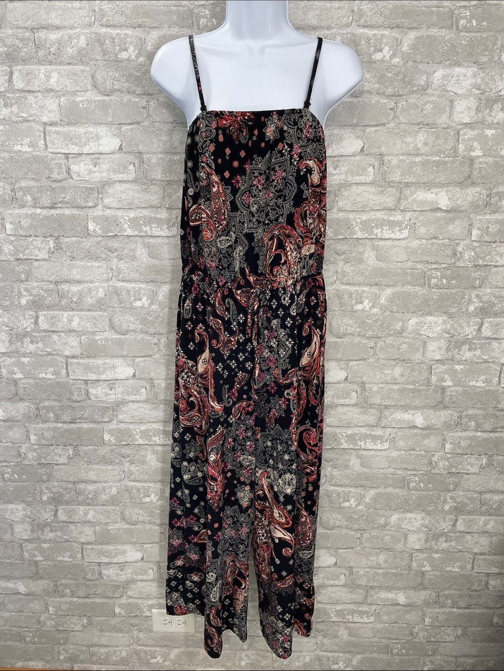 Maurices Mixed Paisley Print Cropped Jumpsuit